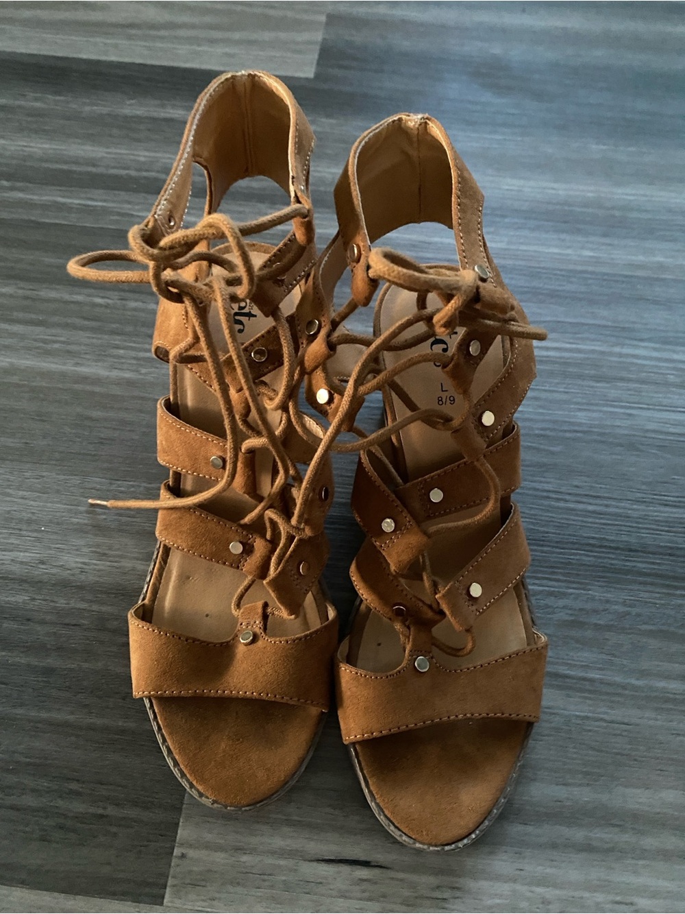 Suede Lace-Up Heels